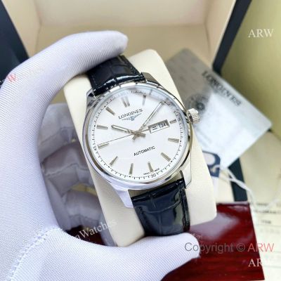 High Quality Replica LONGINES Men's Watch Different Colors Imported calfskin Strap White Face Dial Different Colors Case Watch 42mm